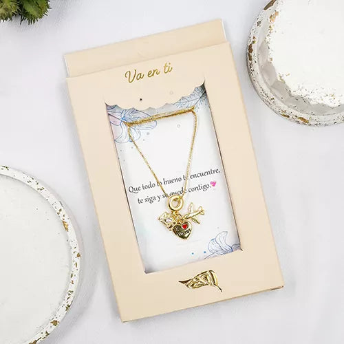 Collar en rodio i love travel