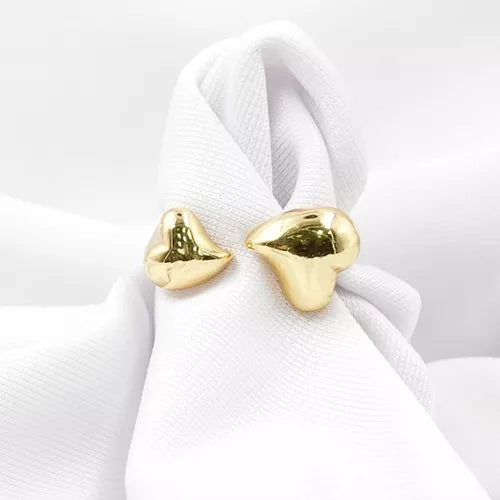 Anillo talla regulable two smooth hearts