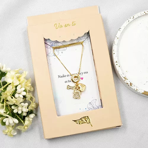 Collar en rodio animalist heart