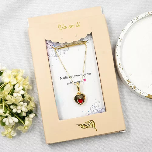 Collar en rodio heart you and me