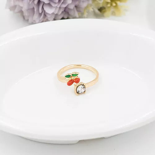 Anillo mini talla regulable cherry and a square zircon