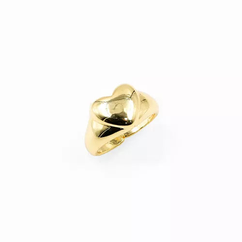 Anillo talla expandible en rodio embossed smooth heart