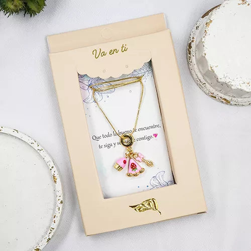 Collar en rodio pink food
