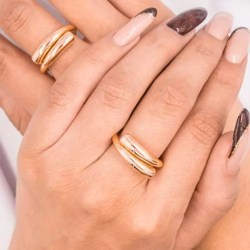 Anillo talla expandible two lines together