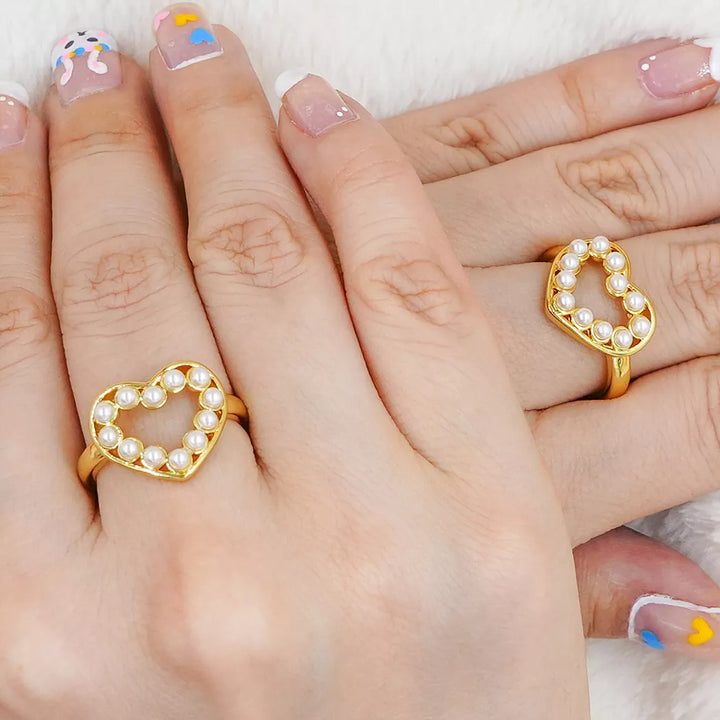 Anillo talla expandible heart with pearls