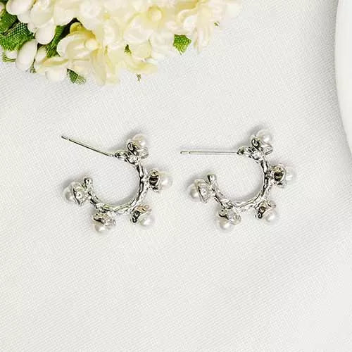 Par de candongas five pearls carved