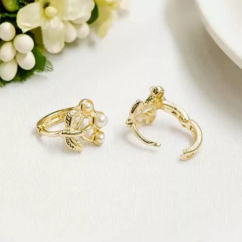 Par de candongas flower with pearls