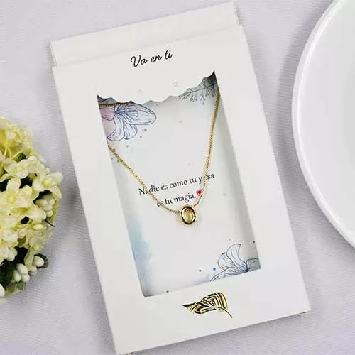 Collar en rodio iniciales pequeñas con caja