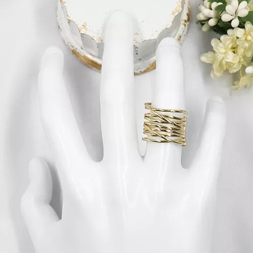 Anillo talla expandible intertwined lines