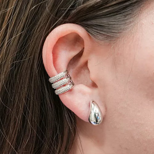 Ear cuff three lines with zircons