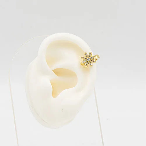 Ear cuff large sunflower of zircons