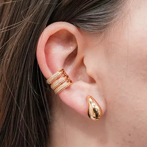 Ear cuff three lines with zircons