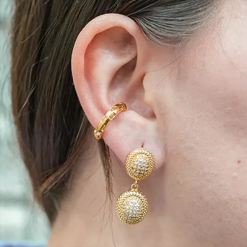 Par de topos two ovals with zircons
