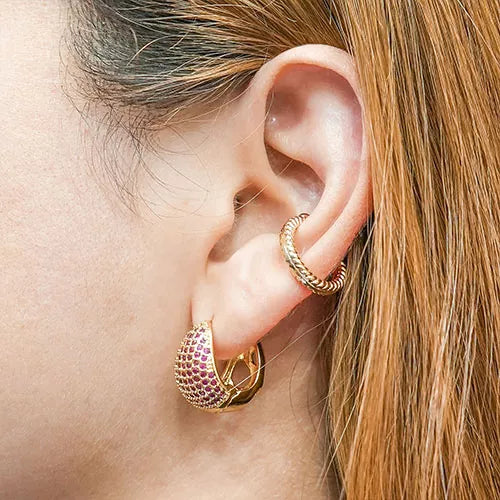 Par de candongas ovals with zircons