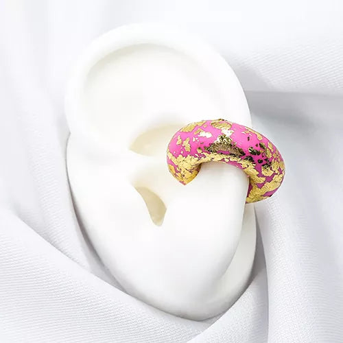 Ear cuff XL en arcilla polimérica con dorado