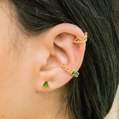 Par de topos mini triangulo zircon