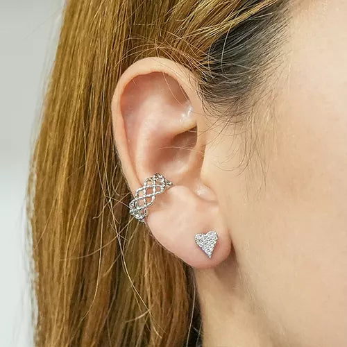 Par de topos corazón alargado con circones