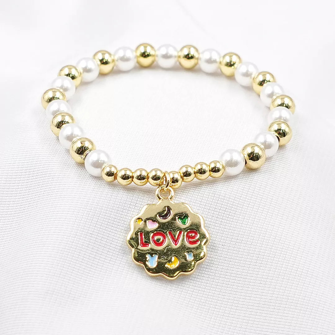 Pulsera con perlas y balines ref 2