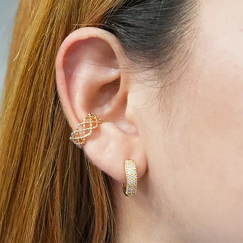 Par de candongas simple double zircon