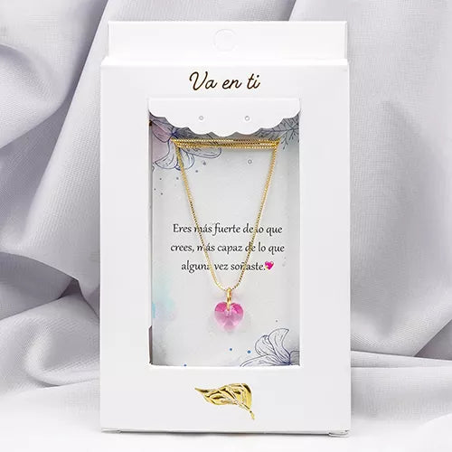 Collar swarovski pink heart