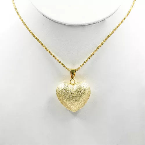 Collar en rodio radiant engraved heart