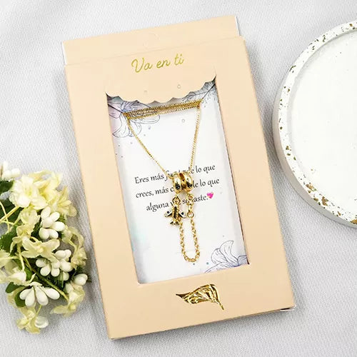 Collar en rodio airplane with pendant