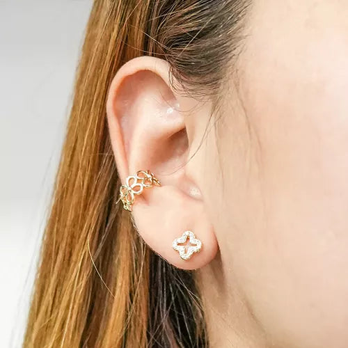 Par de topos small clover de circones