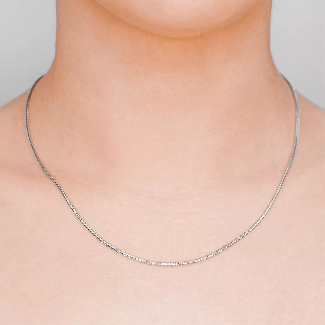 Collar en rodio wheat