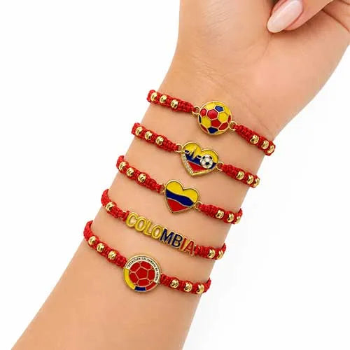 Pulsera con dije conmemorativo de Colombia