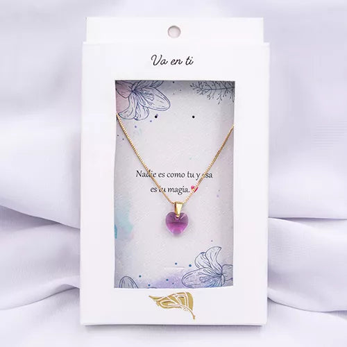 Collar swarovski purple heart