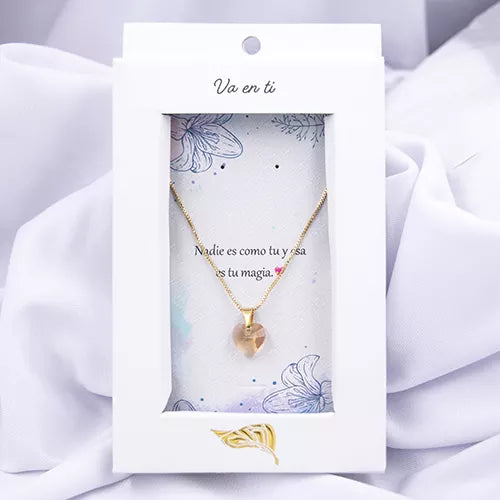 Collar swarovski ochre heart