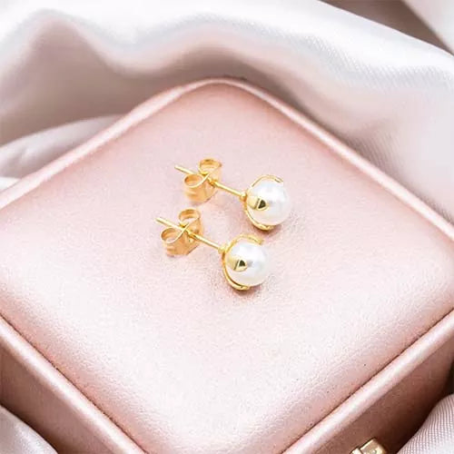 Par de topos twisted pearl dorado