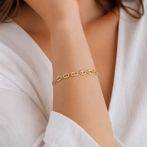 Pulsera tipo ancla en rodio