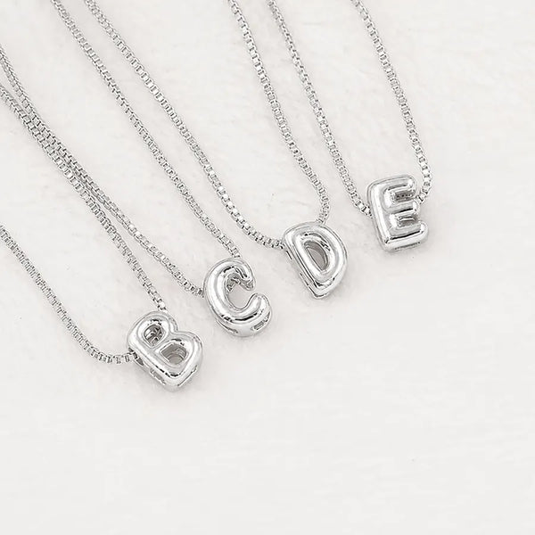 Collar rodio mini iniciales Plateado