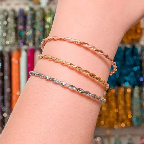 Pulseras 3 oros en rodio ref 2