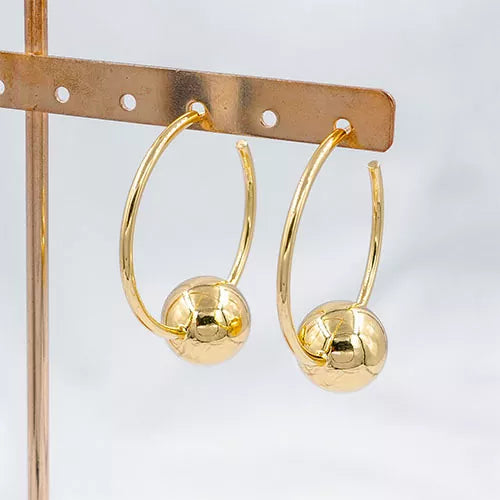 Par de candongas ball pendant hoop