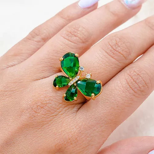 Anillo talla expandible glass butterfly