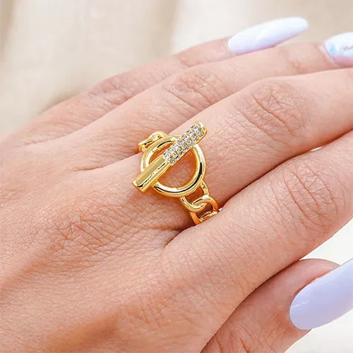 Anillo talla expandible crossed pole