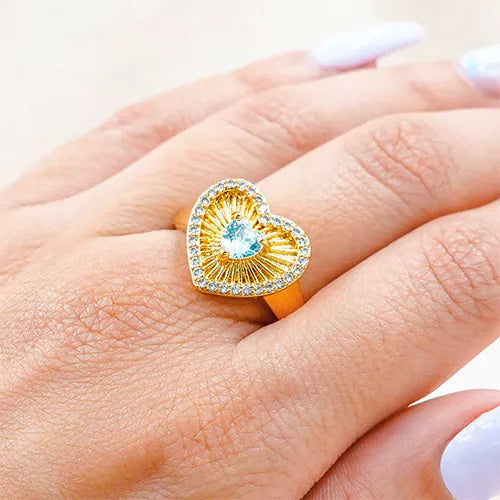 Anillo talla expandible small zircon heart