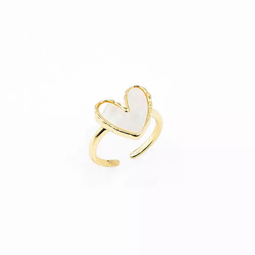 Anillo talla expandible en rodio cute big heart