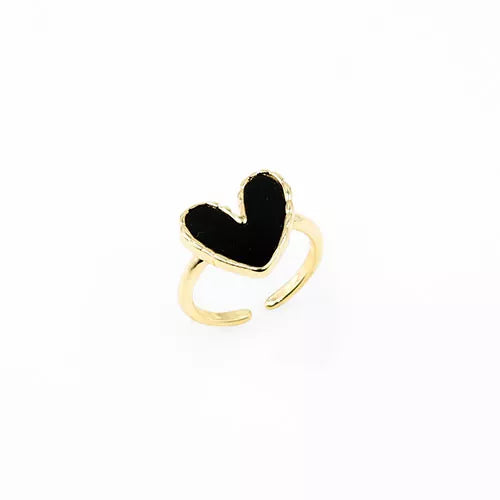 Anillo talla expandible en rodio cute big heart