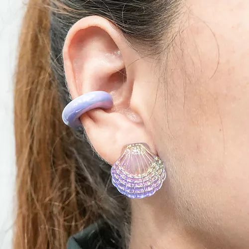 Par de topos translucent sea shell
