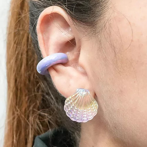 Par de topos translucent sea shell