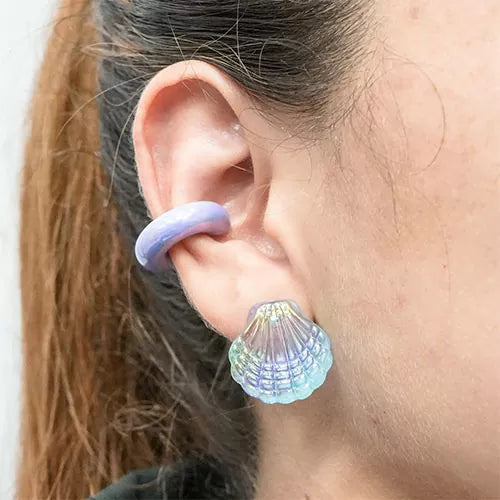 Par de topos translucent sea shell