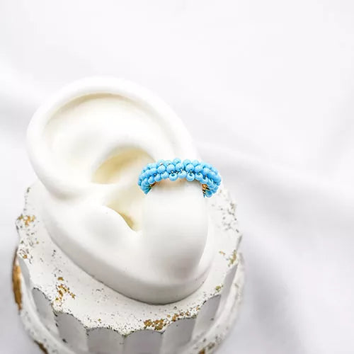 Ear cuff patrón de mostacilla (Con defecto sin garantía)