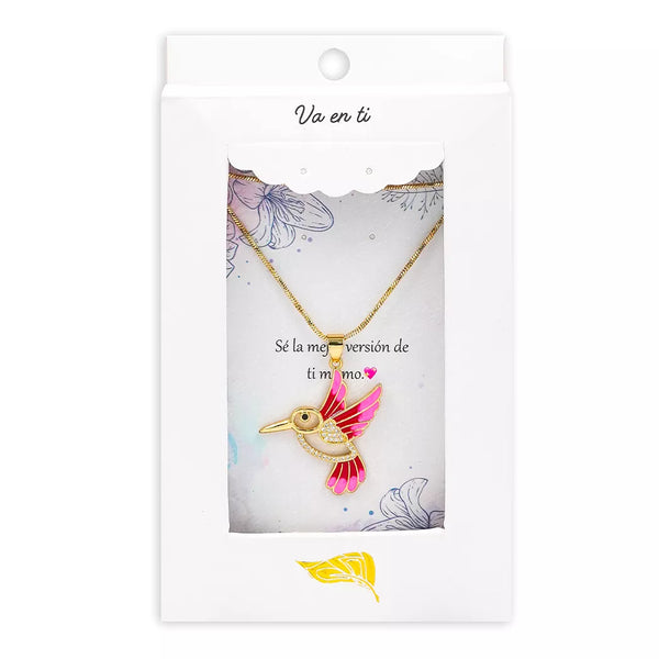 Cadena x 40 cm + dije colibrí