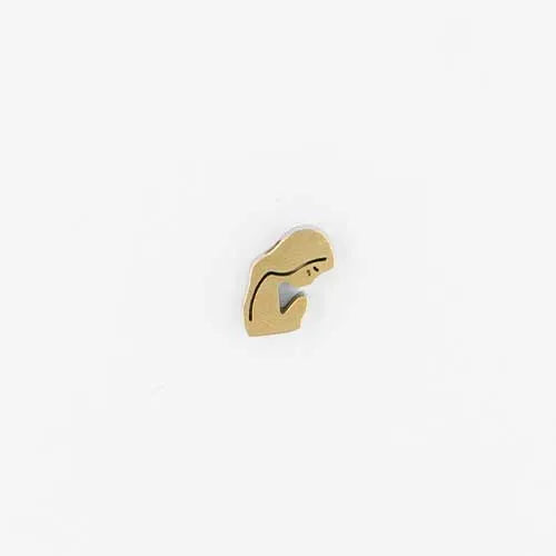 Dije pasador en acero silueta de Virgen 1,2cm