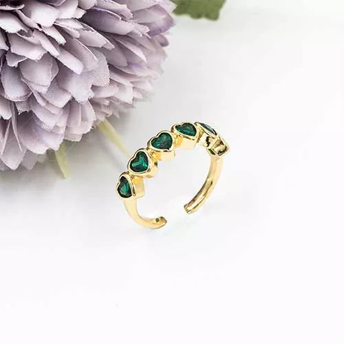 Anillo talla regulable crystal heart pattern