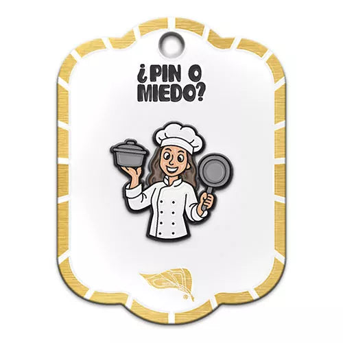 Pin metálico cocinera