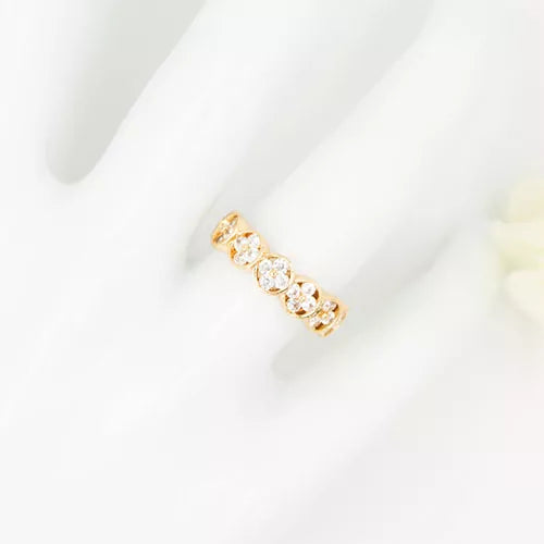 Anillo talla regulable crystal clover pattern